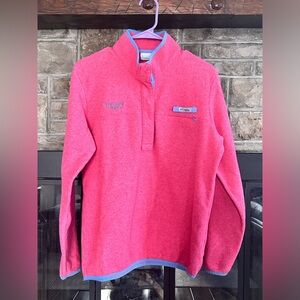 Pink Columbia quarter-button // kids L fits women’s S/M